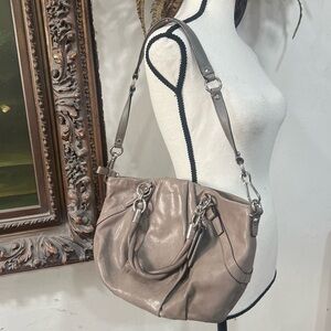 Elegant Gray Coach  Shoulder Bag
